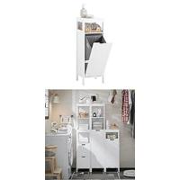 SoBuy Armario de Baño Mueble Baño Auxiliar Organizador con 1 Comportamiento Abierto y 2 Puertas 70 x 35 x 90 cm Blanco BZR121-W ES - details 16