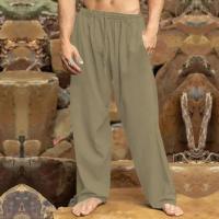 Pantalones sueltos de lino y algodón para hombre, pantalón informal de verano, Color sólido, talla grande, S-5XL - details 16