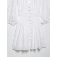 Moda clásica personalizada para mujer, mini vestido bordado calado - details 5
