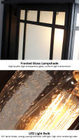 Lámpara de Pared Retro LED Estilo Europeo TOMAXIN 11 Estilos Disponibles Resistente al Agua para Decoración de Jardín Villa Restaurante Balcón Material de Hierro Fundido Color Blanco Cálido Eficiencia de Energía - details 23
