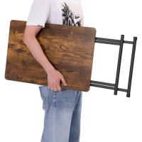 Mesa Plegable Ajustable de Altura Estilo Rústico Marrón Ideal para Sofá y Escritorio Portátil - details 4
