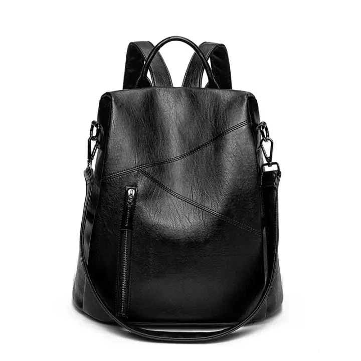 Mochila de cuero para damas, bandolera de cuero de vaca con residuos, antirrobo, para viajar, universidad, bandolera antirrobo, cuero, bolso para damas, 2025 nuevo, moda, multifuncional, mochilas de cuero de vaca - 1