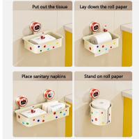 Estante de almacenamiento de champú con ventosa, dispensador de pañuelos de plástico sin perforaciones, portarrollos de papel impermeable para ahorrar espacio - details 13