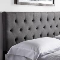 Cabecero tapizado – Cabecero de cama doble – Altura ajustable de 85 a 115 cm, capitoné de diamantes, perla/blanco - details 6