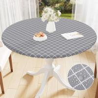 Olanli Redonda Mesa de comedor de cocina de boda marroquí impermeable y resistente al calor mantel de PVC de 60 pulgadas - details 13
