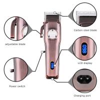 Kemei-cortadora de pelo profesional con pantalla LCD, máquina de corte de pelo eléctrica con Base de carga, batería de litio de 2200mah - details 2