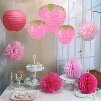 Lantanas de Paja 3D en Forma de Fresa Ideal para Bodas, Fiestas de Cumpleaños, Decoraciones de Festividades Accesorios de Fotobooth de Iluminación y Decoración - details 2