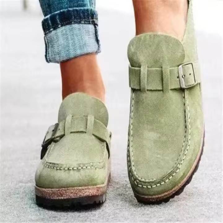 Zapatos Retro sin cordones para mujer, zuecos planos cómodos, informales, talla grande, verano, 2024 - 1