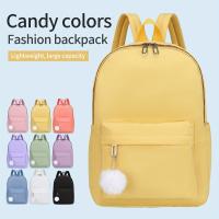 Mochila casual para salir, mochila de viaje de colores macaron, mochila de gran capacidad y moda, mochila de estilo universitario simple - details 1