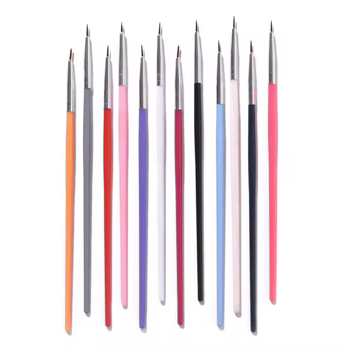 Pluma de Diseño Delgado KADS Set de 12 Piezas para Dibujar Líneas Rectas y Onduladas Herramientas de Manicura Coloridas - 1