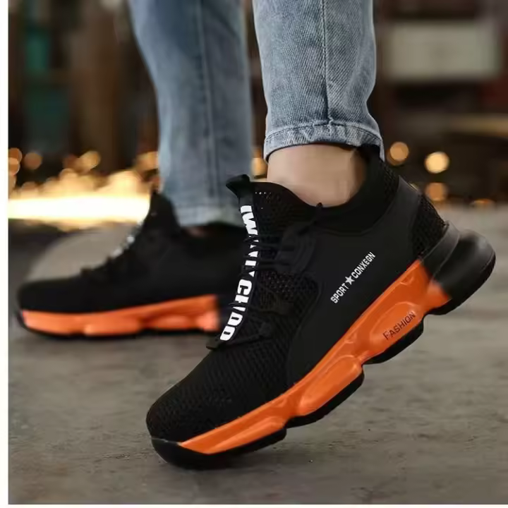 Zapatos antigolpes y antipinchazos hechos de cuero genuino, botas de seguridad deportivas ligeras, transpirables, desodorizantes y de suela suave - 1
