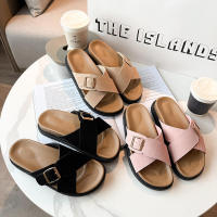 2025 Sandalias de verano para mujer, suela gruesa, plataforma cruzada, chanclas de playa retro, correa única, zapatos casuales - details 24