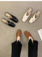 Baotou media zapatillas desgaste primavera y verano, nuevo diseño de nicho sentido un pedal moda casual plana fresca zapatillas - details 2