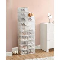 Cajas de Zapatos de Plástico Juego de 18 Organizadores Plegable, Apilable, Transparente, Blanco - details 5