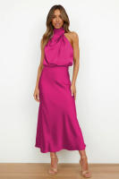 2025 Primavera/Verano Satén Mujer con elegancia elegante, lujo francés, vestido de noche ligero - details 19