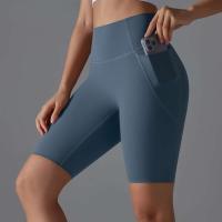 Bolsillos de yoga Secado rápido Correr Ciclismo activo Entrenamiento Gimnasio Pantalones cortos Fiess Cintura alta - details 1