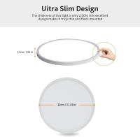 Goeco Lámpara de Techo LED Moderna 24W, IP44 Plafón de Techo Impermeable para Baño, 4500K Luz Natural para Sala de Estar, Dormitorio, Cocina, Comedor, 2160LM Iluminación Interior de Diseño Nórdico Sencillo, Lámpara Redonda Diá 30CM, Blanco, 220V - details 3