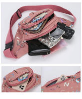 Riñonera de tres capas con solapa para mujer, bolso de pecho a la moda para deportes al aire libre, bolso de cintura con estampado de letras, bolsos cruzados de hombro para niñas - details 3