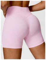 Pantalones cortos de Yoga sin costuras para mujer, mallas deportivas de LICRA de cintura alta, suaves, para gimnasio y entrenamiento - details 1