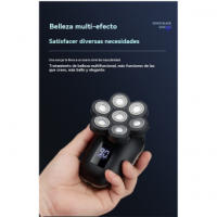 Afeitadora eléctrica de siete cuchillas con pantalla digital cortadora de pelo calvo recargable cinco en uno - details 8