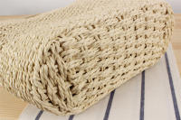 Hierba para mujer, bolso tejido ahuecado de nicho francés, un solo hombro, de mano, gran capacidad, para playa - details 9