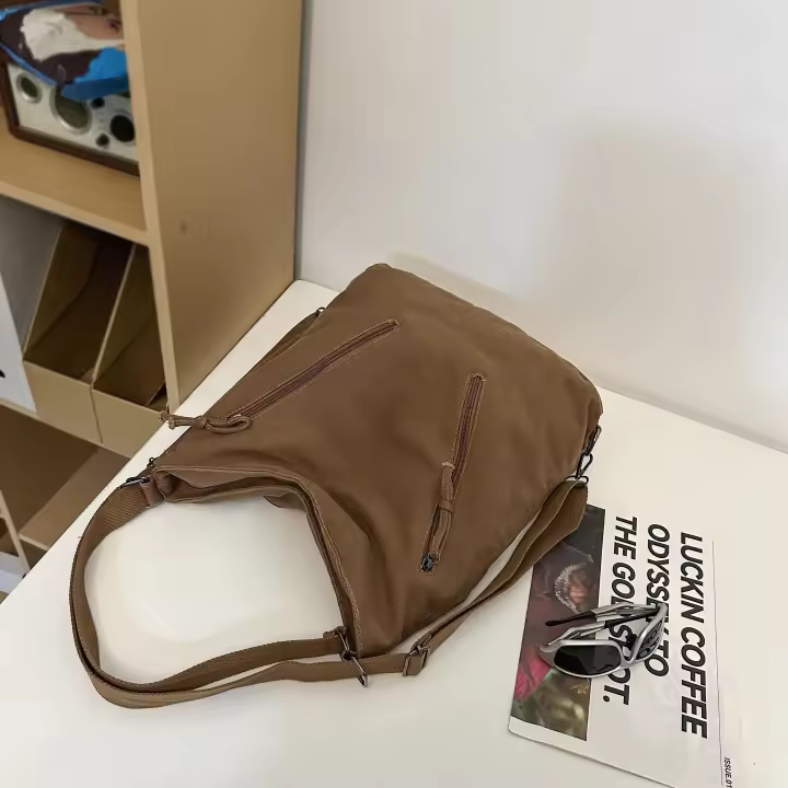 Mochila de lona para mujer Tic-Tac-Toe - Gran capacidad, correas ajustables, cierre de cremallera, forro de poliéster duradero, negro - 1