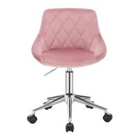 Silla de Oficina de Terciopelo Ajustable de Altura Silla Giratoria con Ruedas para Hogar y Oficina - details 1