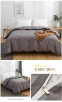 Funda de Edredón de Algodón 100% Sólida con Cierre de Cremallera para Cama King Size Sin Funda de Almohada - details 12