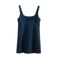PB & ZA2025vestido con tirantes de mezclilla simple e informal versátil con tirantes anchos y cuello cuadrado Falda corta novedad de verano ropa de mujer - details 2