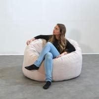 Terciopelo Acanalado - Suave y Confortable - Puff Pera con Relleno de Espuma Incluido, Óptimo Apoyo para la Espalda - Bean Bag, Sofa Puff Gigante (100 cm, Azul Marino) - details 17