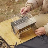 Estufa de Camping de Acero Inoxidable Plegable Portátil Cocina al Aire Libre con Placa de Parrilla - details 10