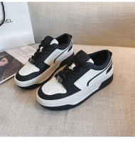 Zapatos blancos de plataforma de cuero, nuevas zapatillas versátiles en blanco y negro, zapatos de tablero de panda que aumentan la altura - details 28