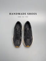 Zapatos de hombre sencillos de cuero vacuno casual de moda de cuero negro bajo - details 7