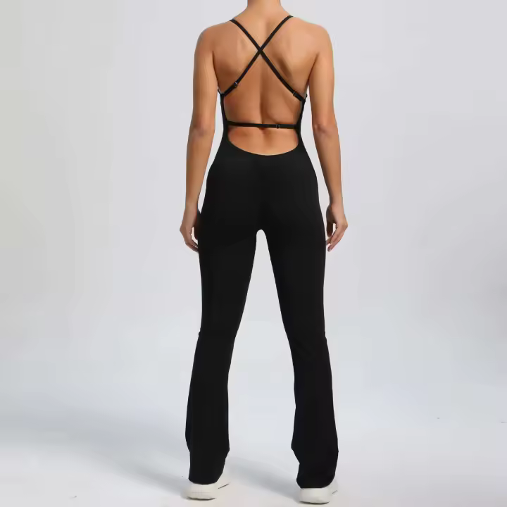 Mono deportivo de yoga sin costuras para mujer, color melocotón, glúteos ajustados, tirantes ajustables, belleza de espalda, gimnasio - 1