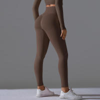 Hamidou-Pantalones deportivos de Yoga para mujer, mallas de cintura alta y caderas ajustadas, glúteos de melocotón, pantalones de Yoga desnudos de cintura alta - details 90