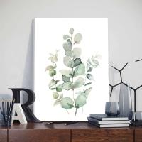 Cuadros de Pared Nórdicos de Agua Colorida en Lienzo con Marcos y Hojas de Planta Sage Verde 3pcs Decoración Moderna para Habitación Arte de Pared con Imágenes de DHROOM Material de Lienzo Sin Marco - details 2