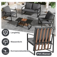 Conjunto de Muebles de Jardín de Hierro Set de Sofá, Mesa y Cojín para 4 Personas - details 0