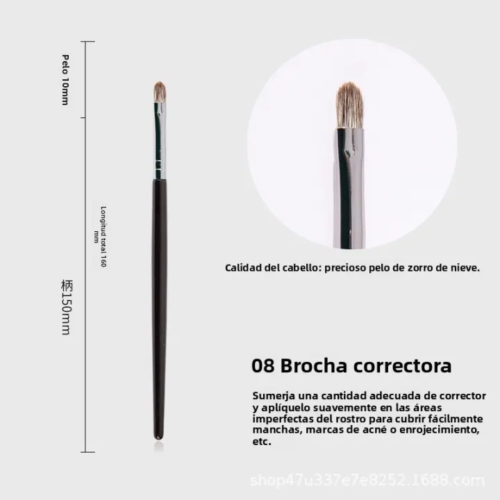 Juego completo de brochas de maquillaje para cabello suave, brocha de maquillaje para cabello de animales, corrector, rubor, brocha para polvo suelto, brocha para sombra de ojos, herramienta de maquillaje - 1