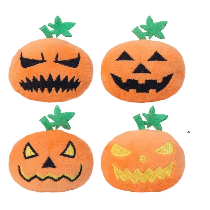 Juguete de Mordedura de Calabaza de Halloween Bola de Masticación de Peluche Suave para Perros - 1