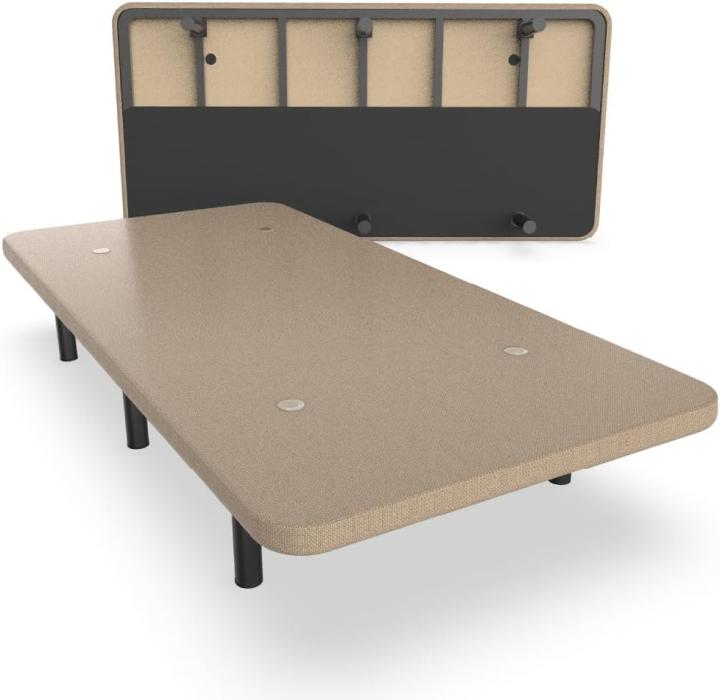 NALUI - Base Tapizada de Acero de 140x200 cm con 7 Patas de 25 cm de Altura, Gran Estabilidad con 5 Barras Transversales, Tejido 3D Transpirable y 4 Válvulas de Aireación |   Fabricado en España |   Negro