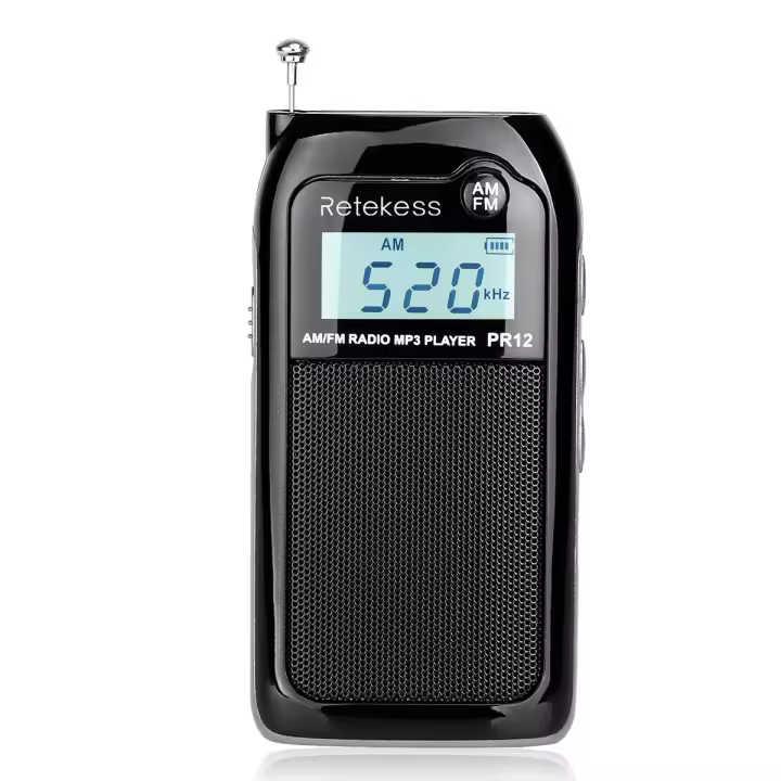 RETEKESS PR12 Radio FM AM Mini Pocket USB Radio Mp3 Portable Receiver Backlit Display Digital Stereo Support TF Card For Elderly - 1