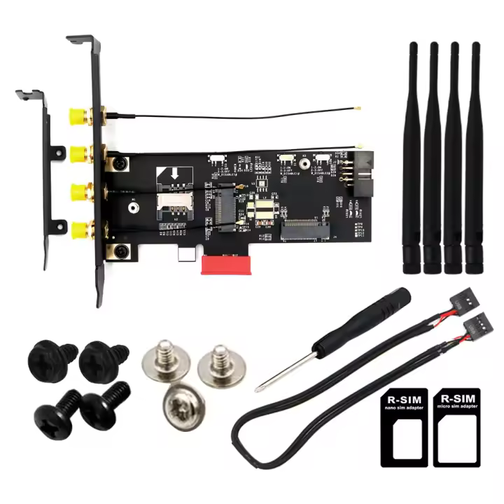 Tarjeta adaptadora M.2 PCI-E NGFF M.2 Key B y Key a PCIe X1 Adpater para Tarjeta 3G/4G y WiFi - 1