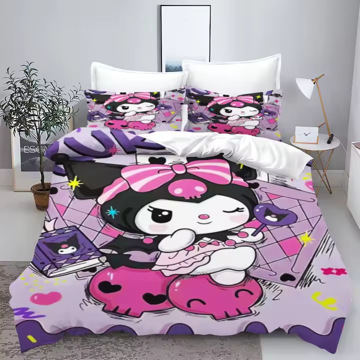 Juego de Ropa de Cama Impresa de Poliéster 100% Funda de Edredón de Dibujos Animados Lindos - 1