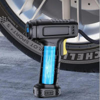 Compresor de aire portátil de mano, bomba inflable inalámbrica con cable de 120W, inflador Digital de neumáticos - details 2