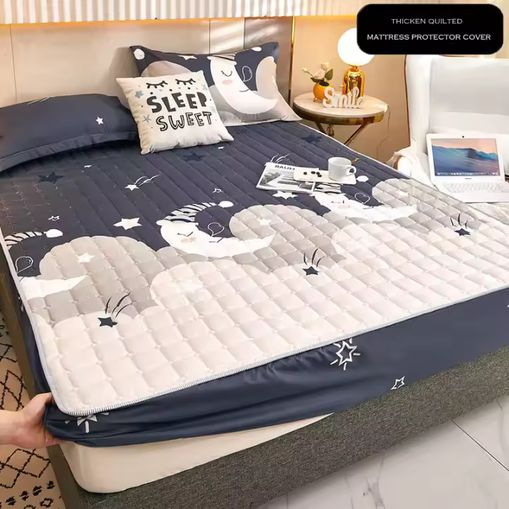 Funda Protectora de Colchón Acológica Gruesa Para Pareja de 2 personas, Sábana bajera de lujo, almohadilla de Protección de estilo - 1