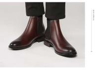 Zapatos de vestir de caña alta estilo cuero Botines de hombre Chelsea casuales de moda - details 3