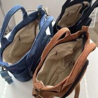 Bolso de mano de lona de algodón grande Retro con cremallera de pana para mujer, bolso cruzado ecológico informal portátil para mujer, bolso de mano con felpa - details 9