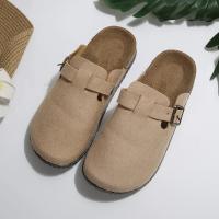 Zuecos de corcho 2025 para mujer, zapatos de moda de cuero cómodo tipo patata con soporte de arco, pantuflas de playa para interiores y exteriores - details 2