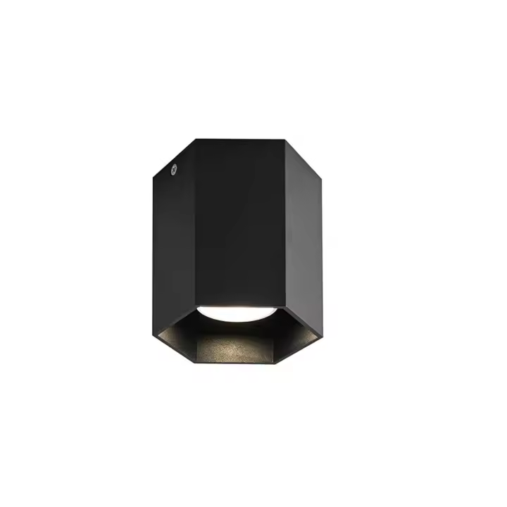 CBJKTX GU10 Focos de luz de techo negra Focos de diseño hexagonal Max.40W para pasillo de sala de estar - Sin bombilla - 1