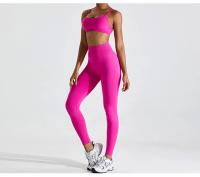 Conjunto de Yoga para Mujer Ropa Deportiva de Entrenamiento de Malla Transpirable Secado Rápido 2 Piezas Chaleco y Shorts para Correr y Modelar Espalda Material de Nylon - details 4